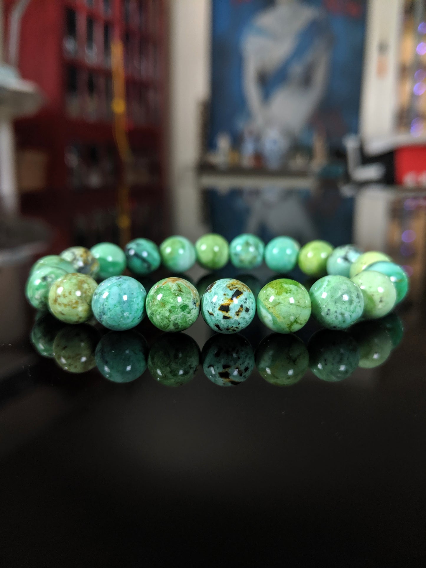 The Joy of Living | Variscite Bead Bracelet for Men on Stretch 10mm