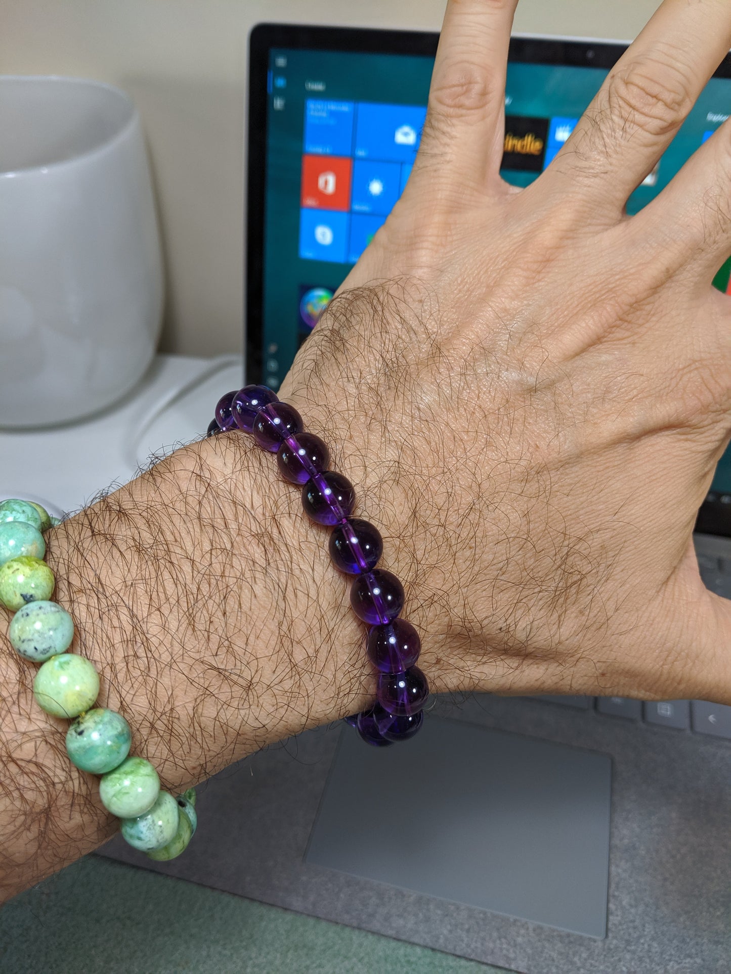 Scrumptious! | Amethyst bead bracelet for Men Round 10mm