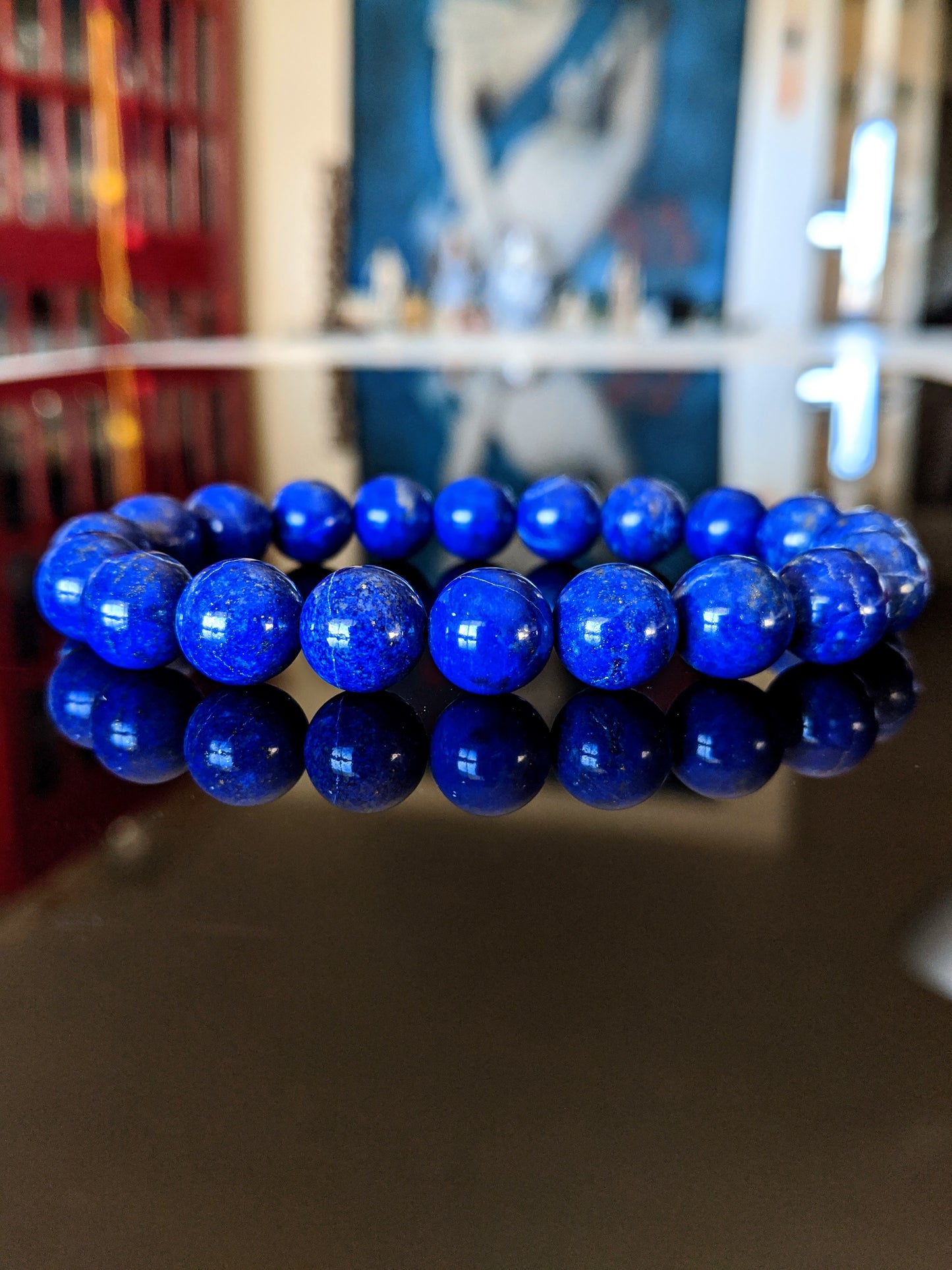 Cleopatra's Favorite | 100% Natural Lapis Lazuli bead bracelet MEN 10mm Stretch