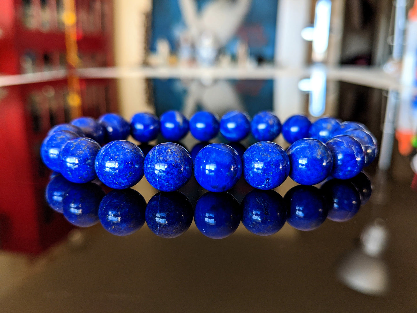 Cleopatra's Favorite | 100% Natural Lapis Lazuli bead bracelet MEN 10mm Stretch