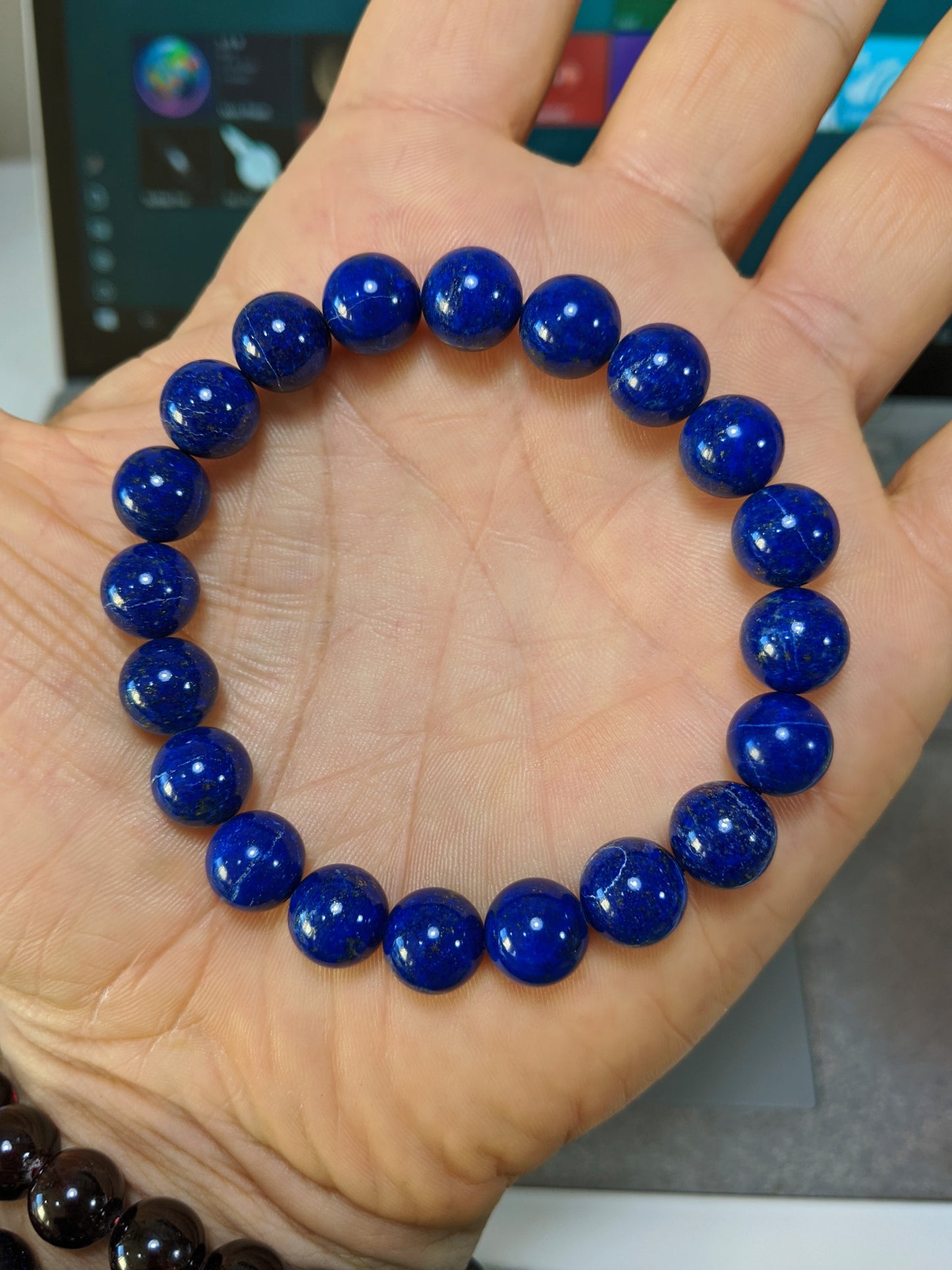 Cleopatra's Favorite | 100% Natural Lapis Lazuli bead bracelet MEN 10mm Stretch