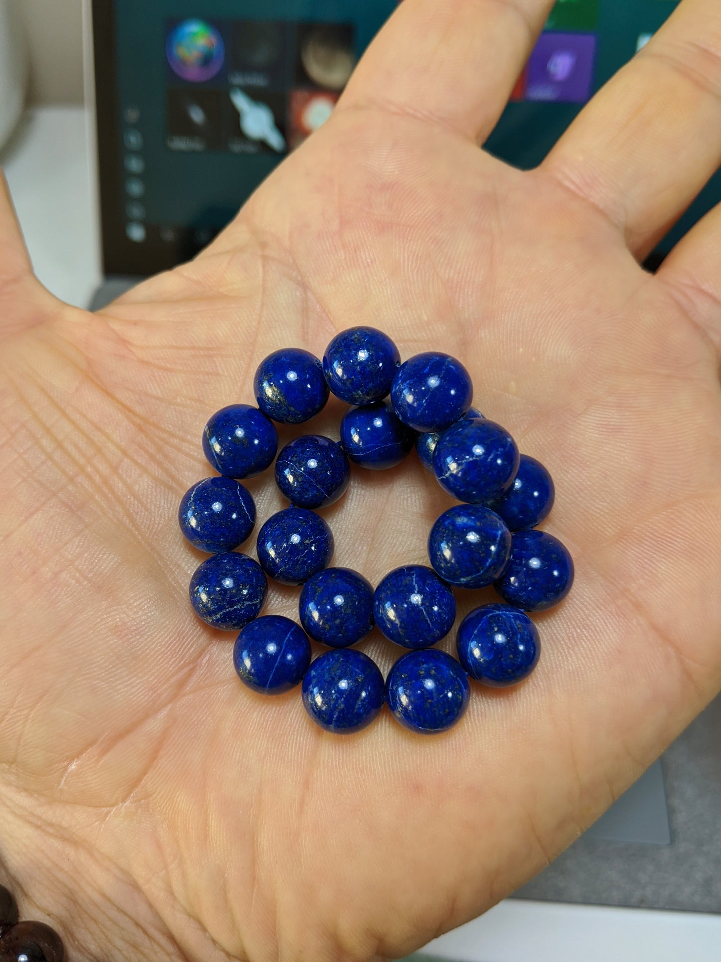 Cleopatra's Favorite | 100% Natural Lapis Lazuli bead bracelet MEN 10mm Stretch