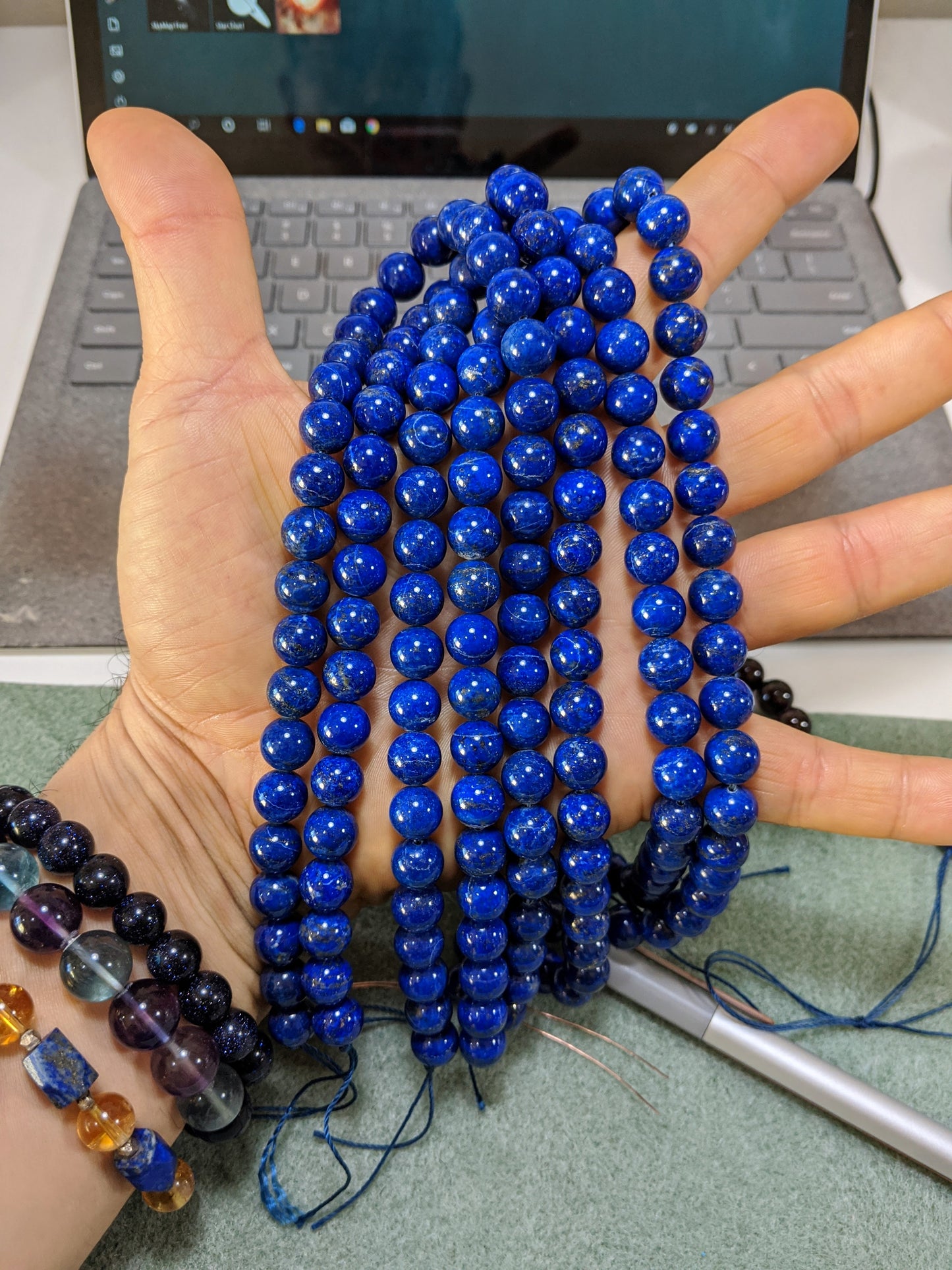 Cleopatra's Favorite | 100% Natural Lapis Lazuli bead bracelet MEN 10mm Stretch