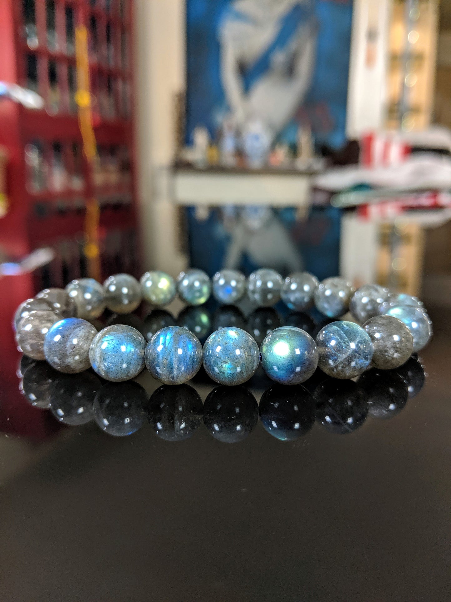 2A+ Labradorite bead bracelet for Men Stretch 10mm