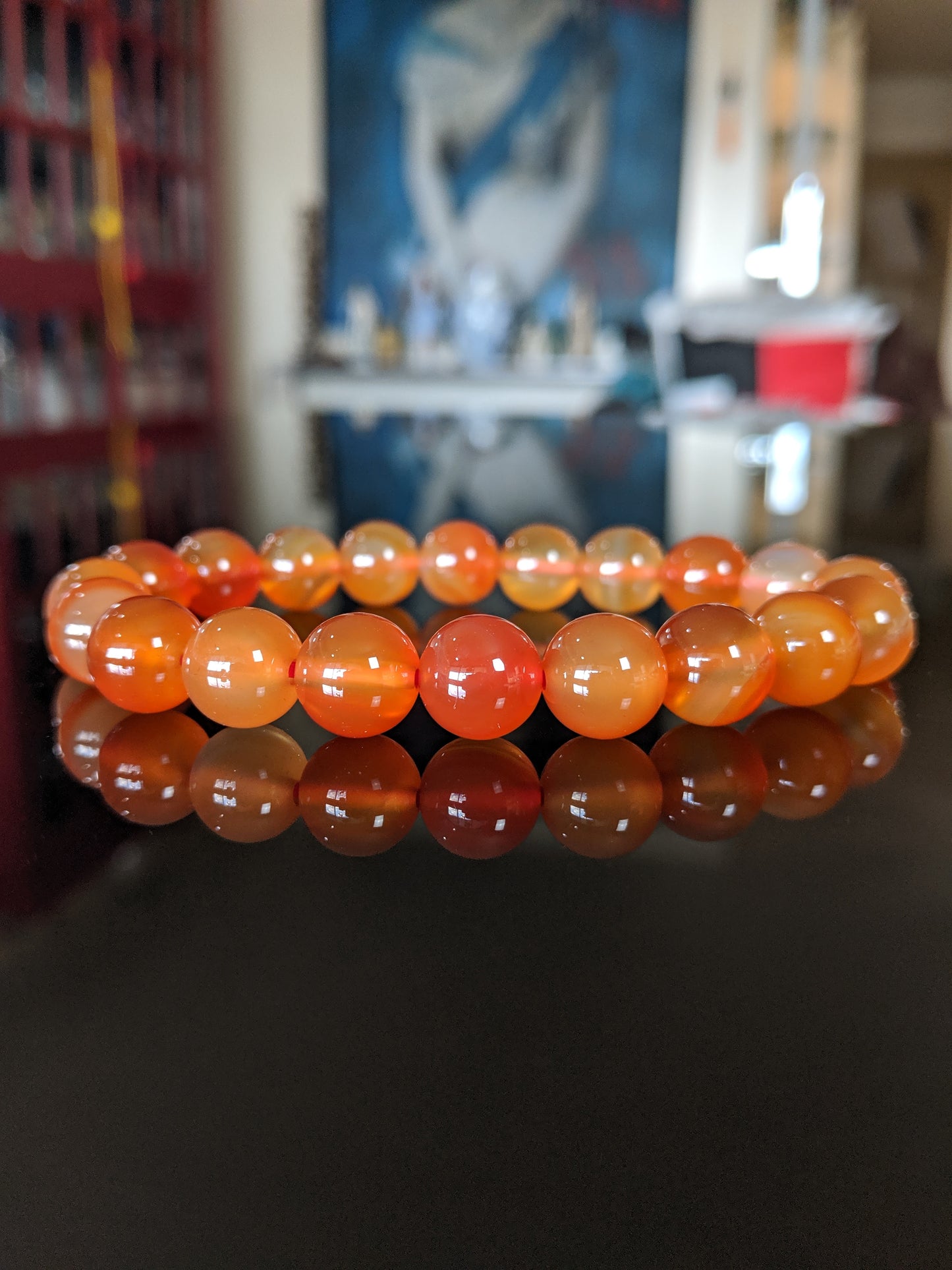 Inspirational! | Natural Carnelian Unheated, No Dyes, No treatment bead bracelet for Men 10mm