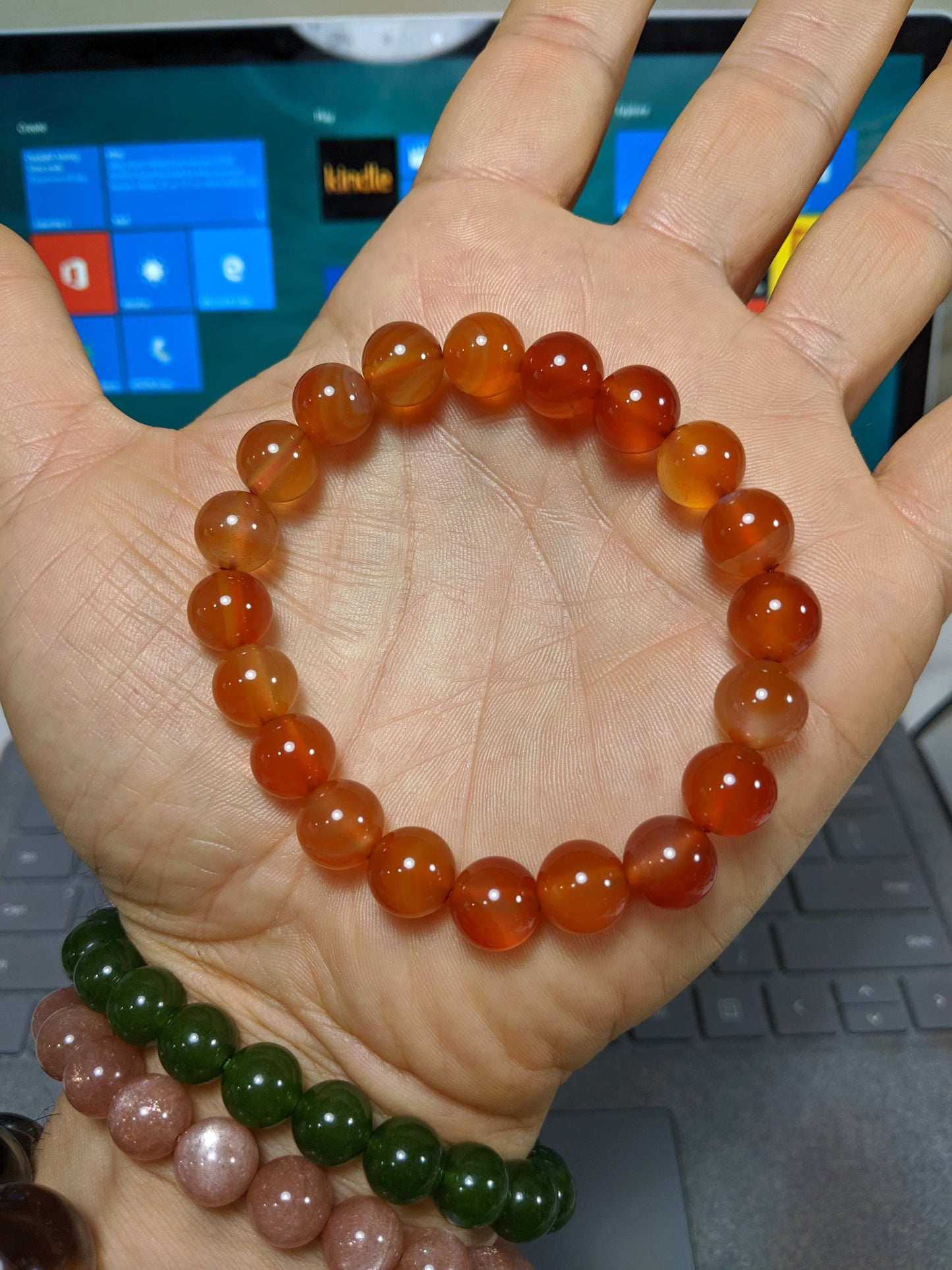 Inspirational! | Natural Carnelian Unheated, No Dyes, No treatment bead bracelet for Men 10mm