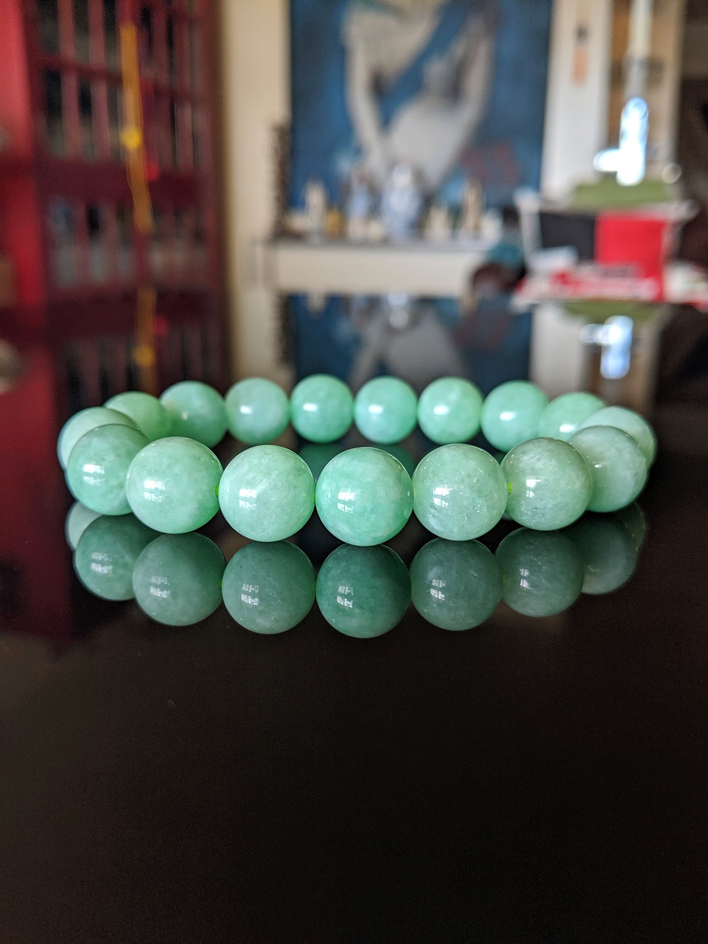 2A+ Burmese Jade bead bracelet for Men 12mm