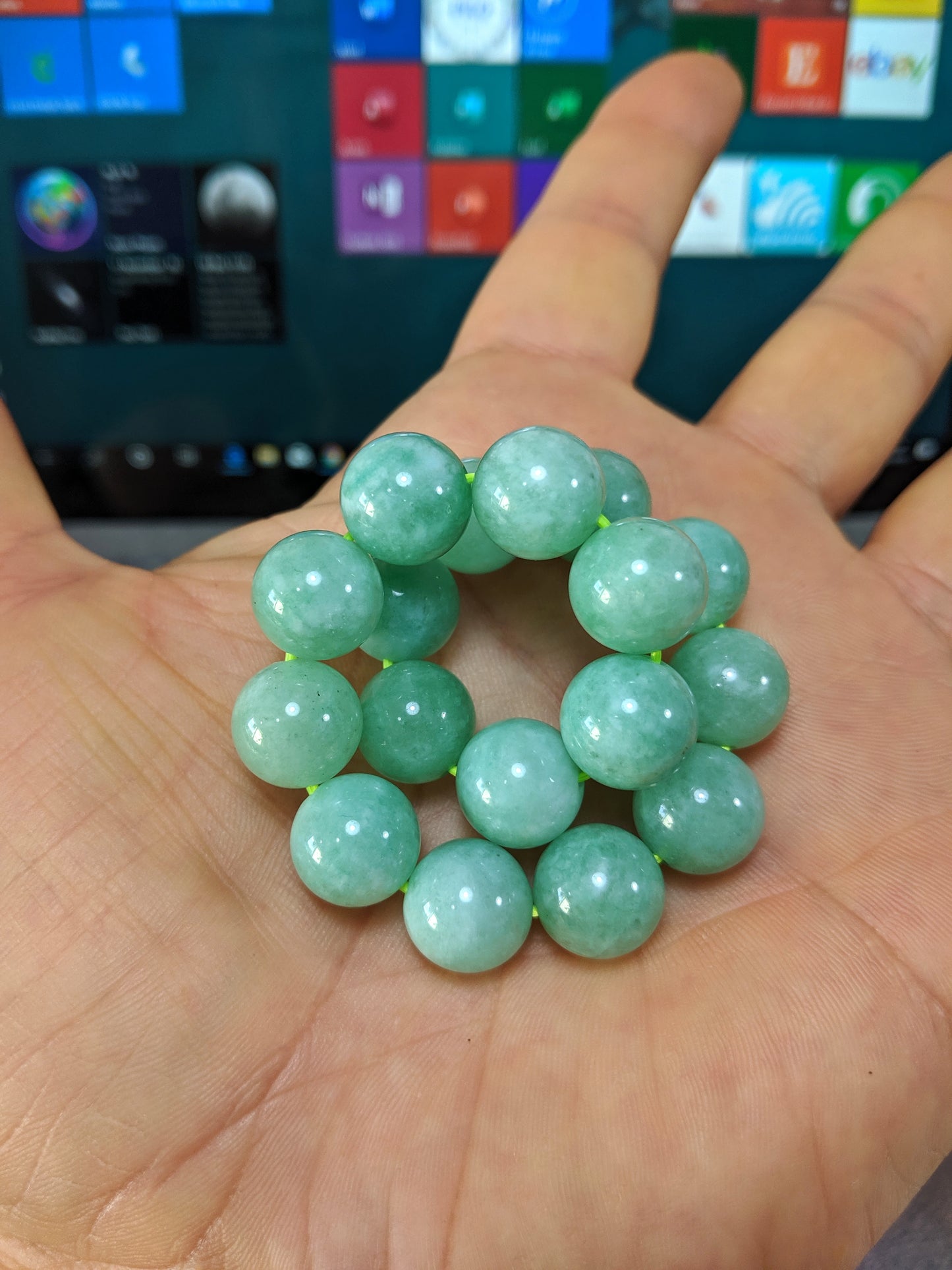 2A+ Burmese Jade bead bracelet for Men 12mm