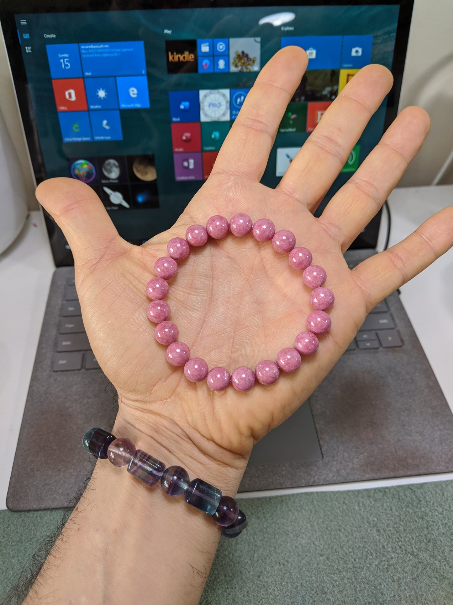 Heart Healer | 3A+ Rhodonite bead bracelet for Men 10mm