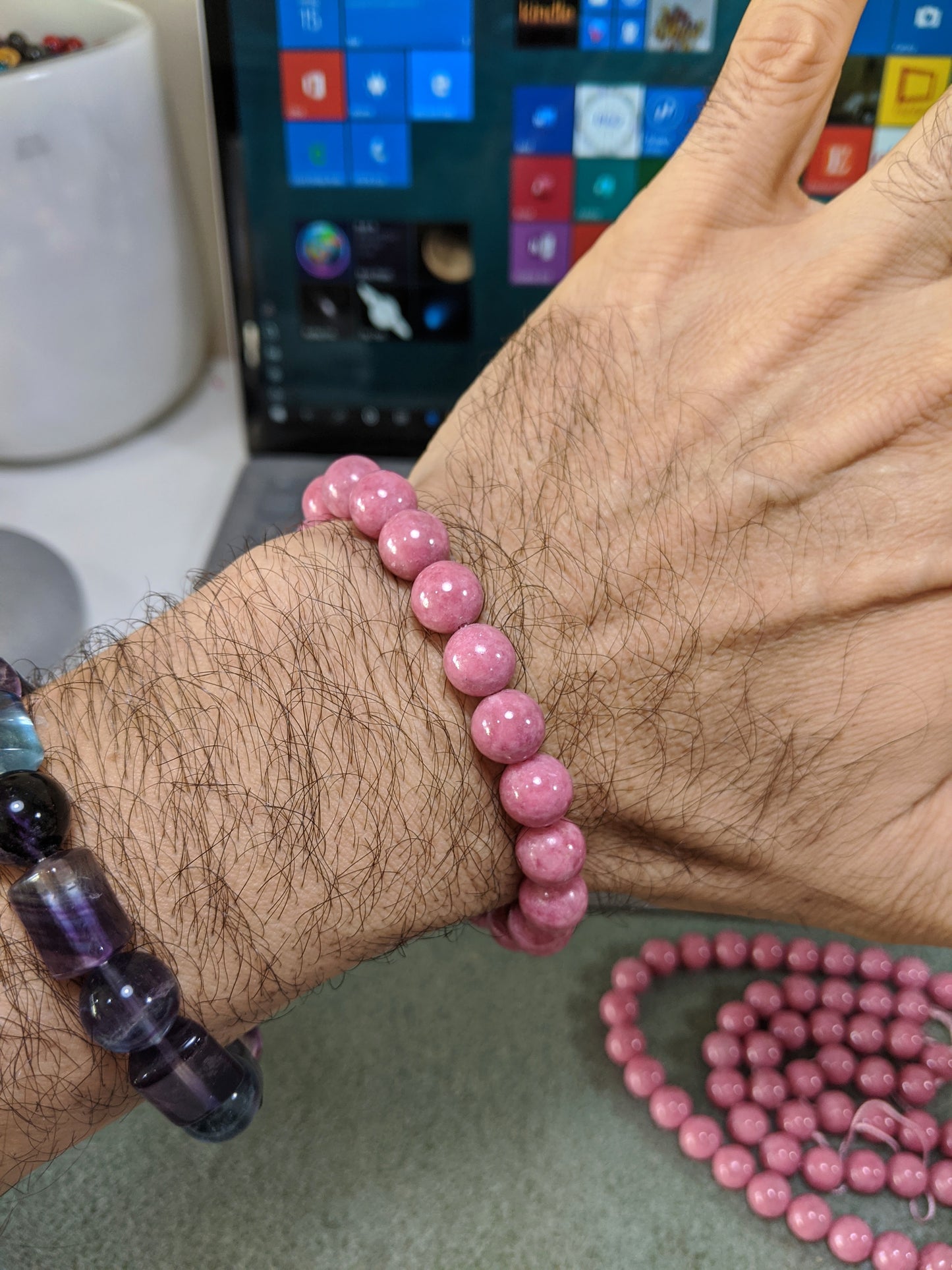 Heart Healer | 3A+ Rhodonite bead bracelet for Men 10mm