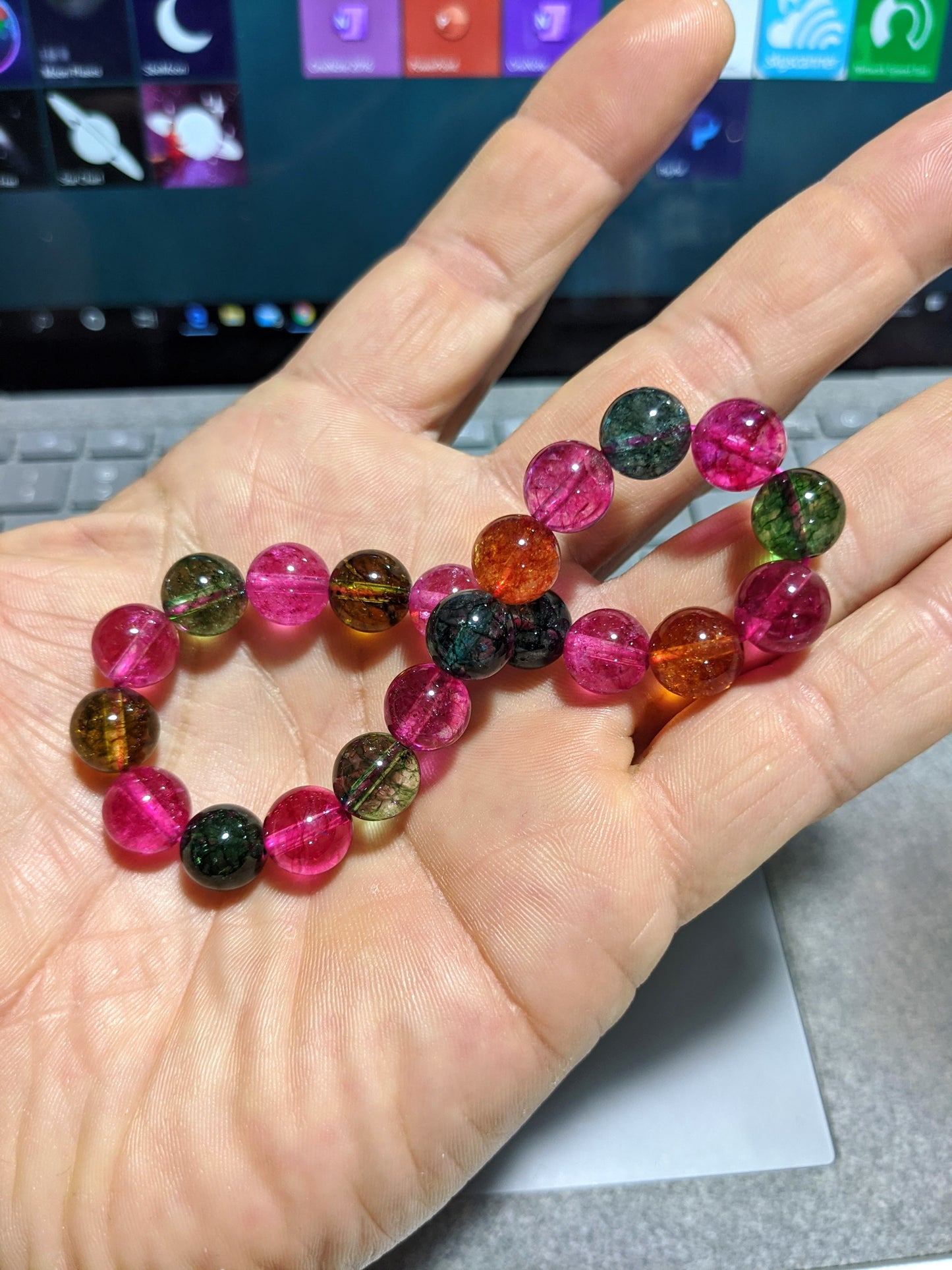 Blissful | Multicolor Quartz bead bracelet for Men 10mm