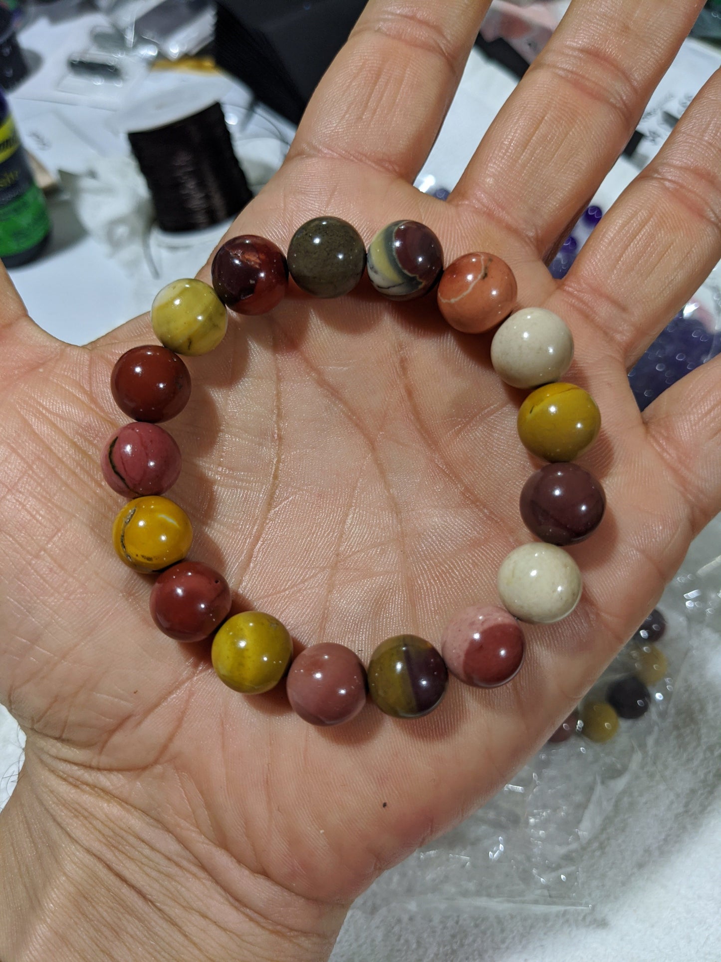 Aussie's finest | Mookaite bead bracelet for Men Stretch 12mm