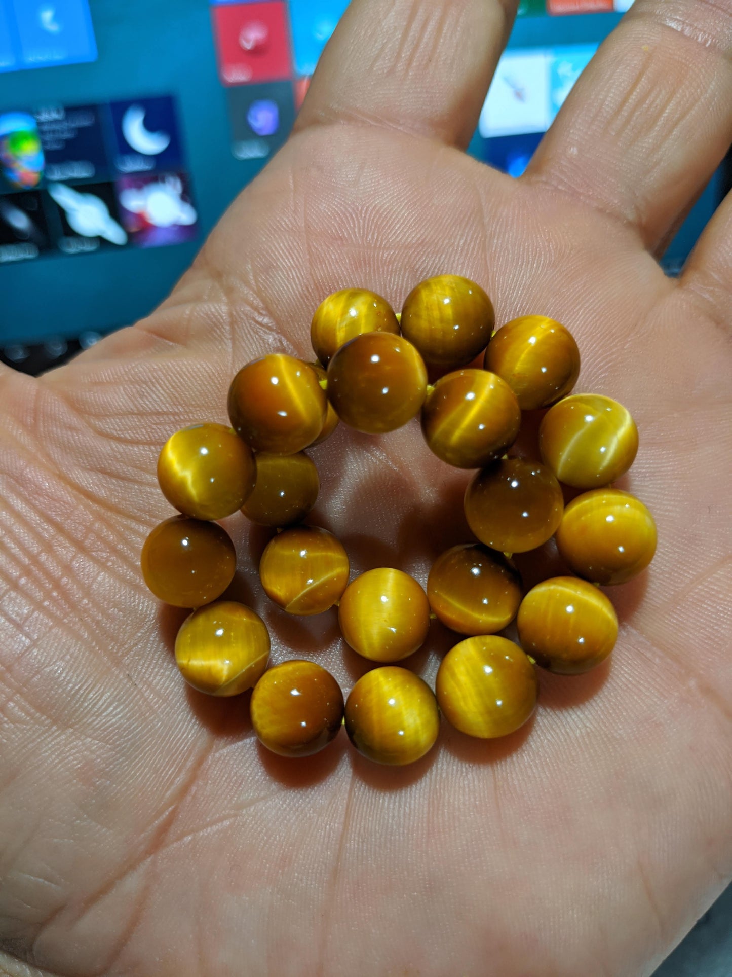 Sweet Honey Yellow Tiger Eye bead bracelet for Men 10mm