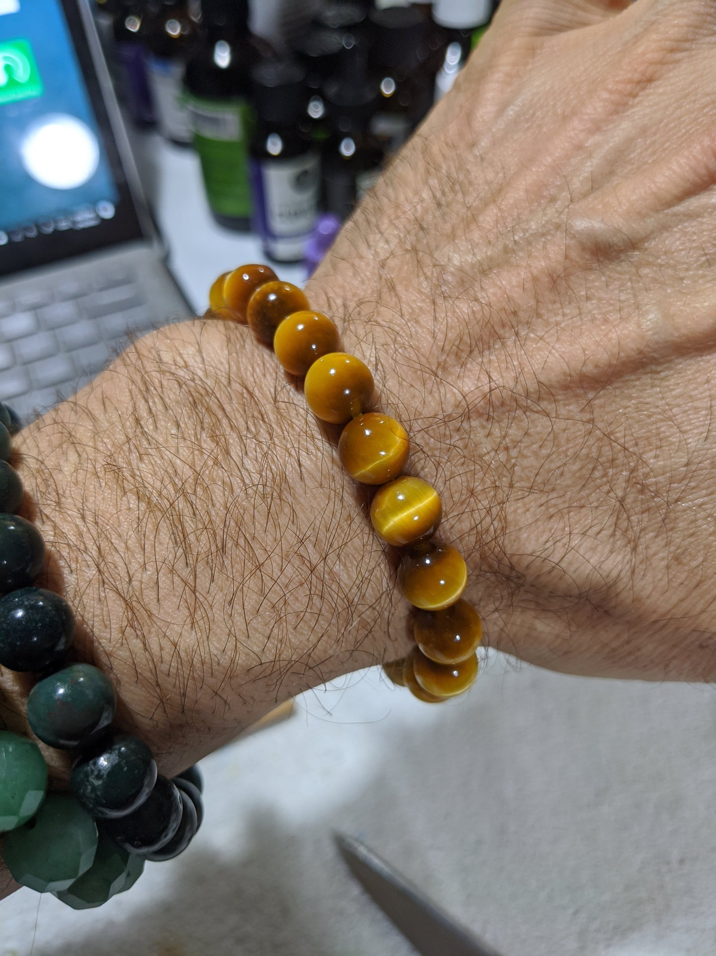 Sweet Honey Yellow Tiger Eye bead bracelet for Men 10mm