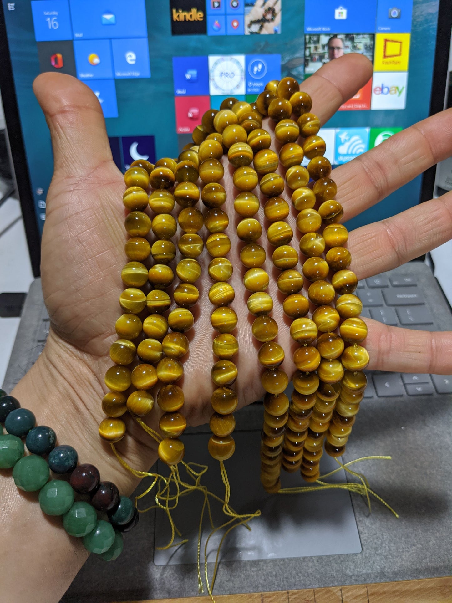 Sweet Honey Yellow Tiger Eye bead bracelet for Men 10mm