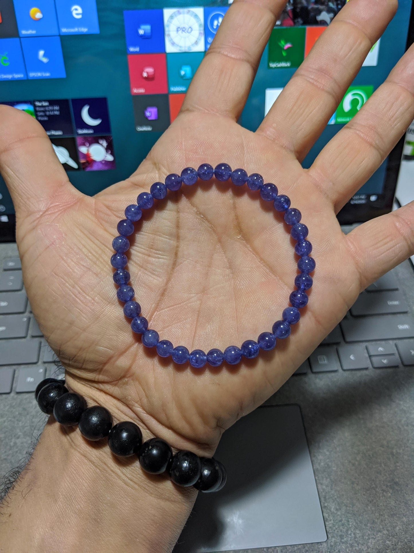 Tanzanite bead bracelet