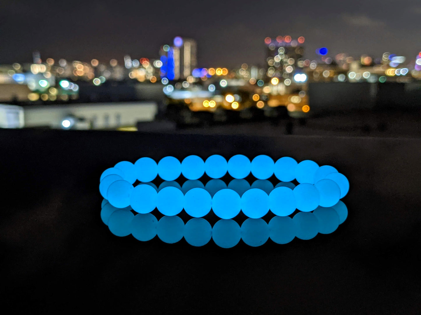 Miami's Ultra Music Festival Favorite | Fluorescent Glow-in-the-Dark Bead Bracelet for Men 10mm