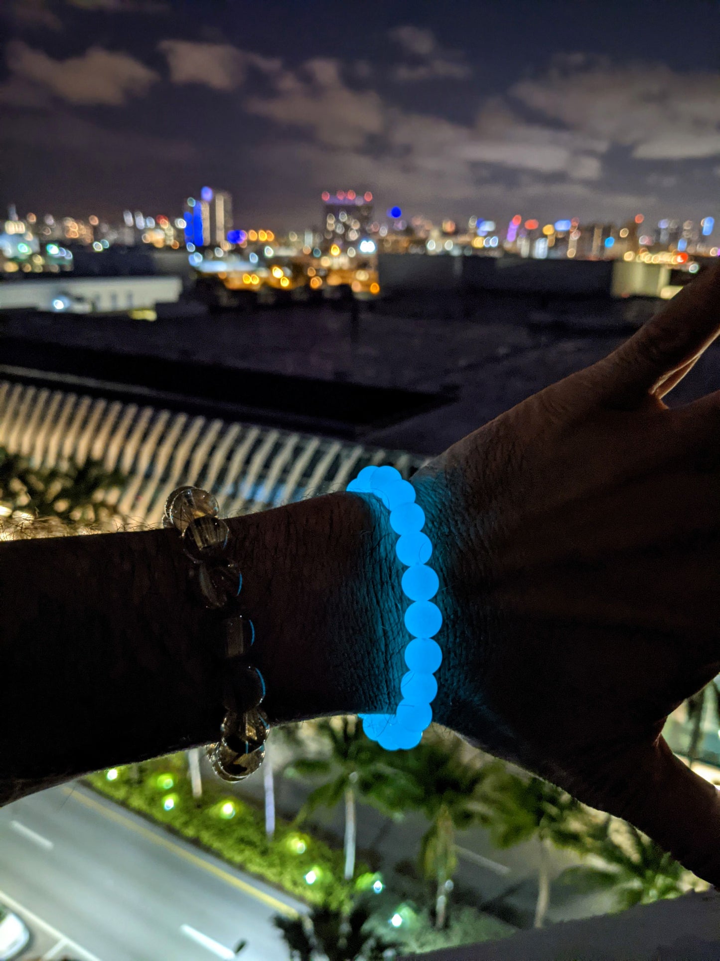 Miami's Ultra Music Festival Favorite | Fluorescent Glow-in-the-Dark Bead Bracelet for Men 10mm