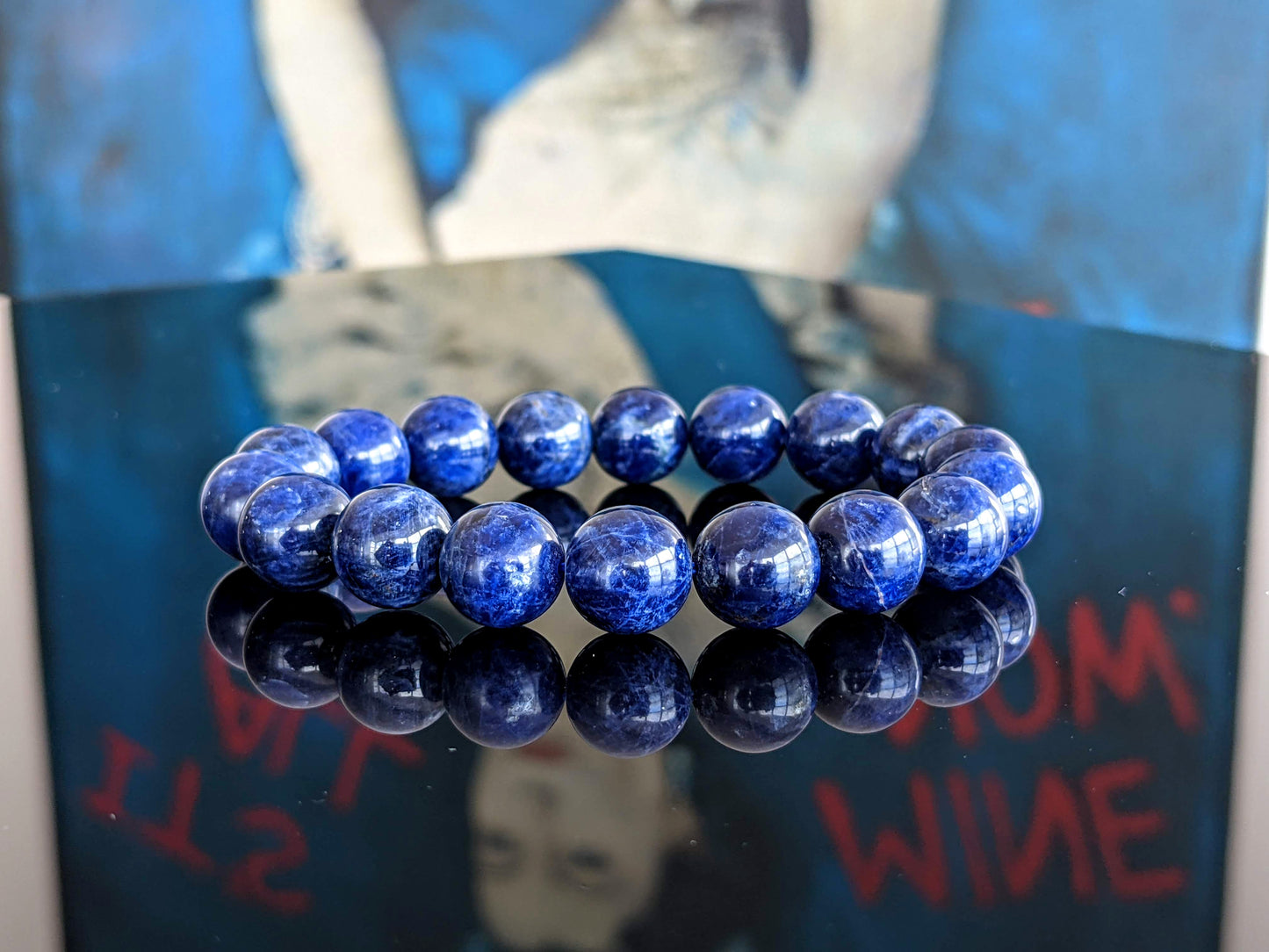 Blue Sodalite 松本青天皇 "MATSUMOTO Blue" Bead Bracelet Men Stretch 12mm 2A+