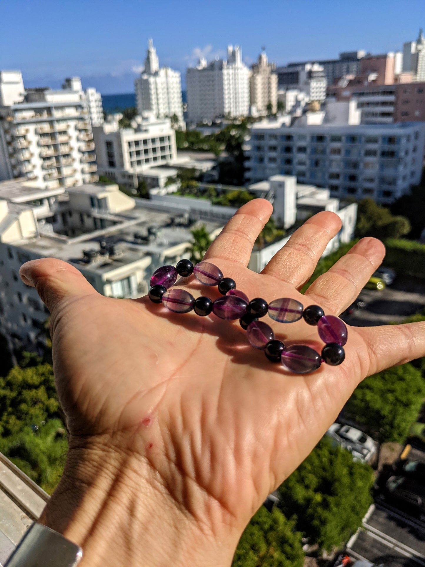 Enter if you Dare 👀 | Fluorite Barrels & Black Tourmaline bead bracelet Men 10mm 2A+