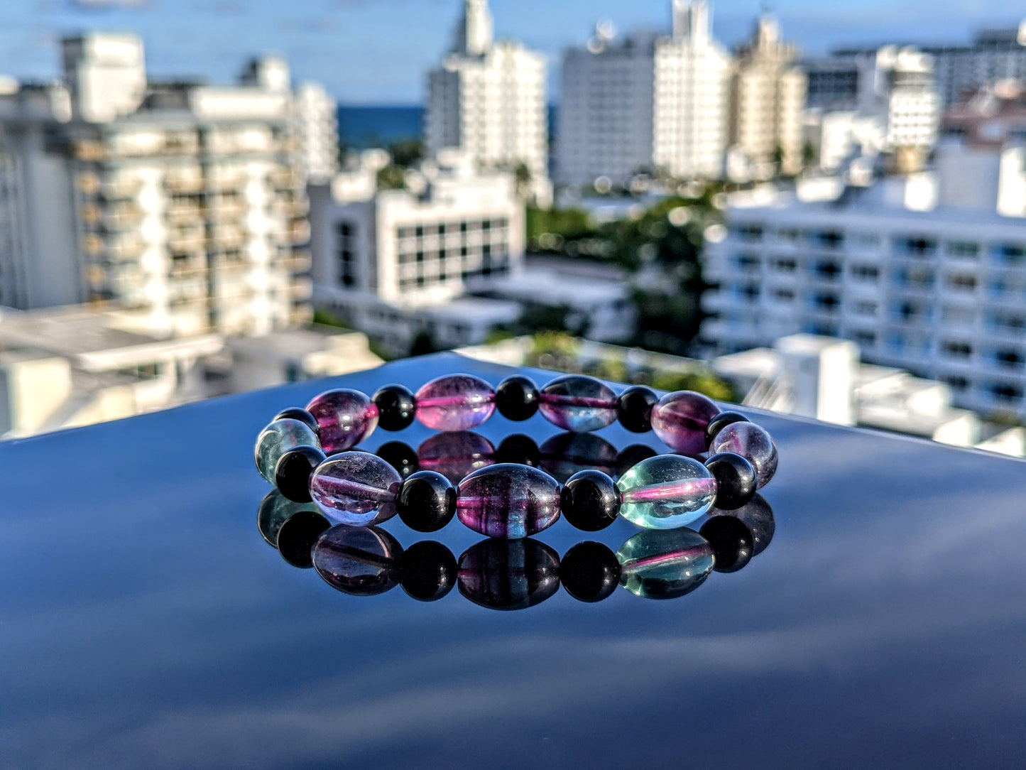 Enter if you Dare 👀 | Fluorite Barrels & Black Tourmaline bead bracelet Men 10mm 2A+