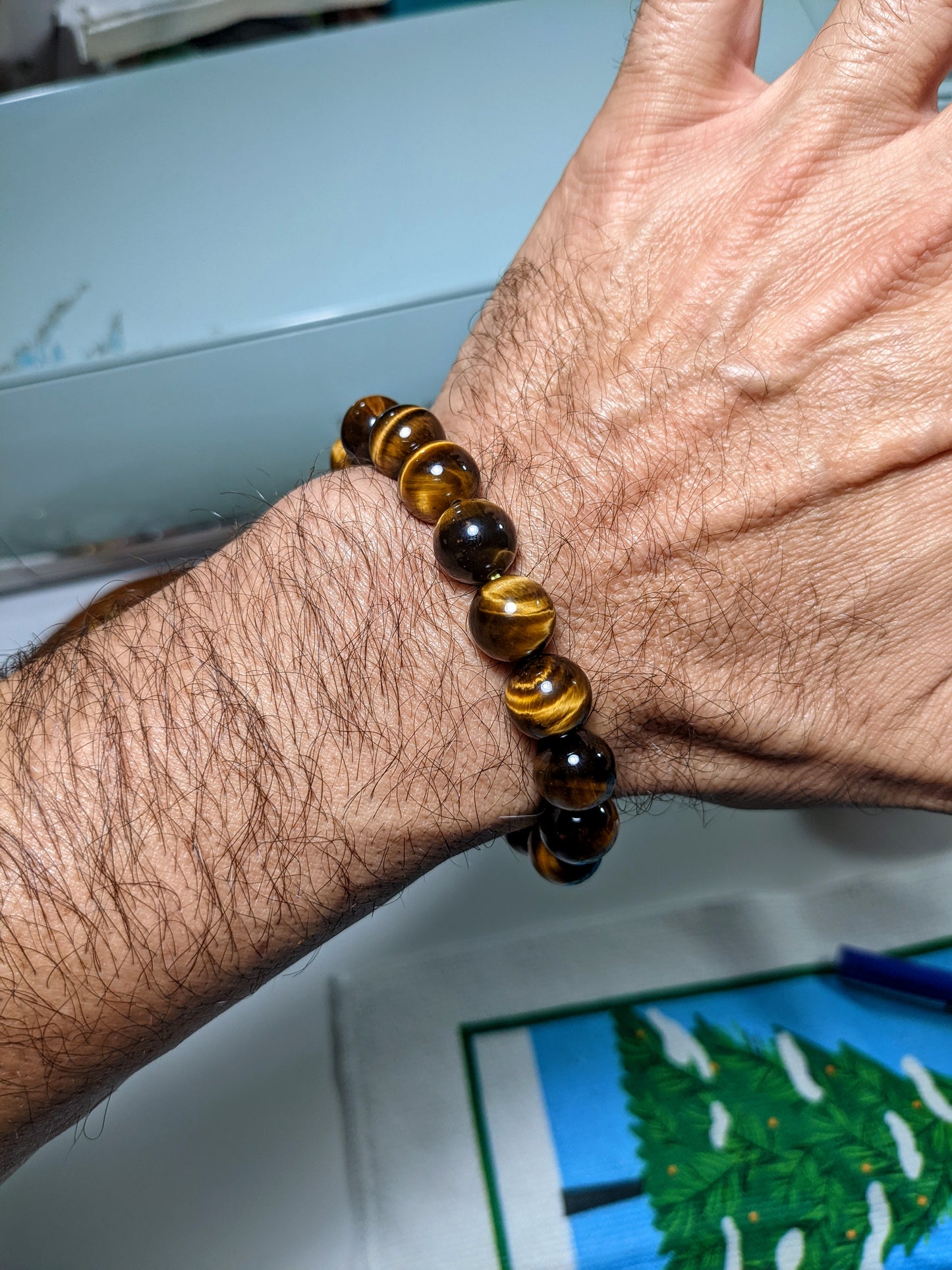 Hear Me Roar! | Yellow Tiger Eye Bead Bracelet for Men Stretch 12mm