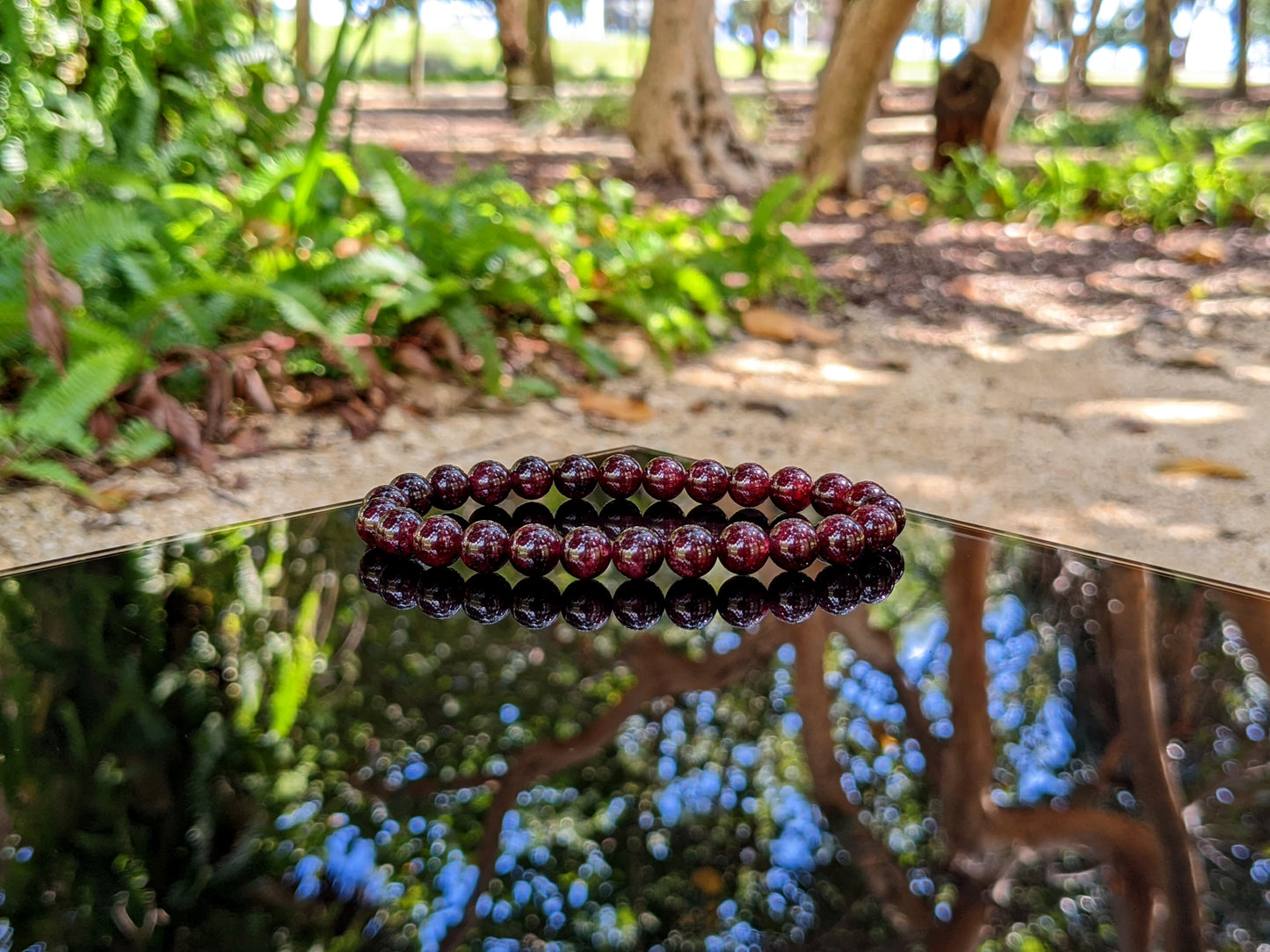 Age like Wine. | Garnet bead bracelet for Men 8mm Stretch