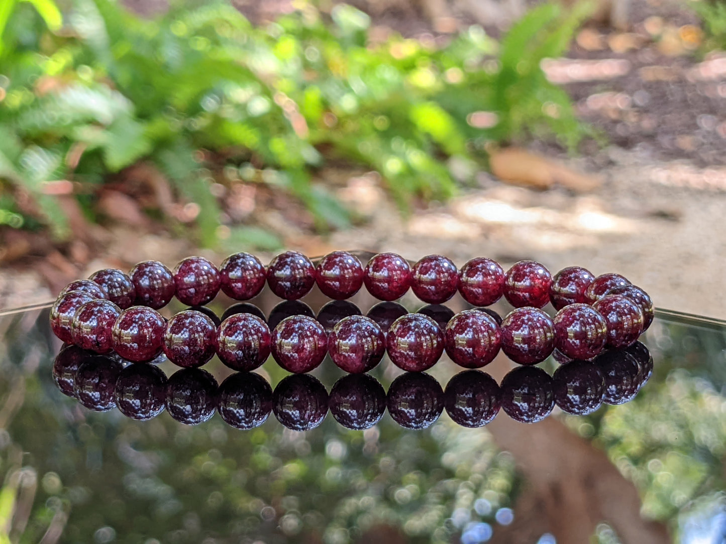 Age like Wine. | Garnet bead bracelet for Men 8mm Stretch