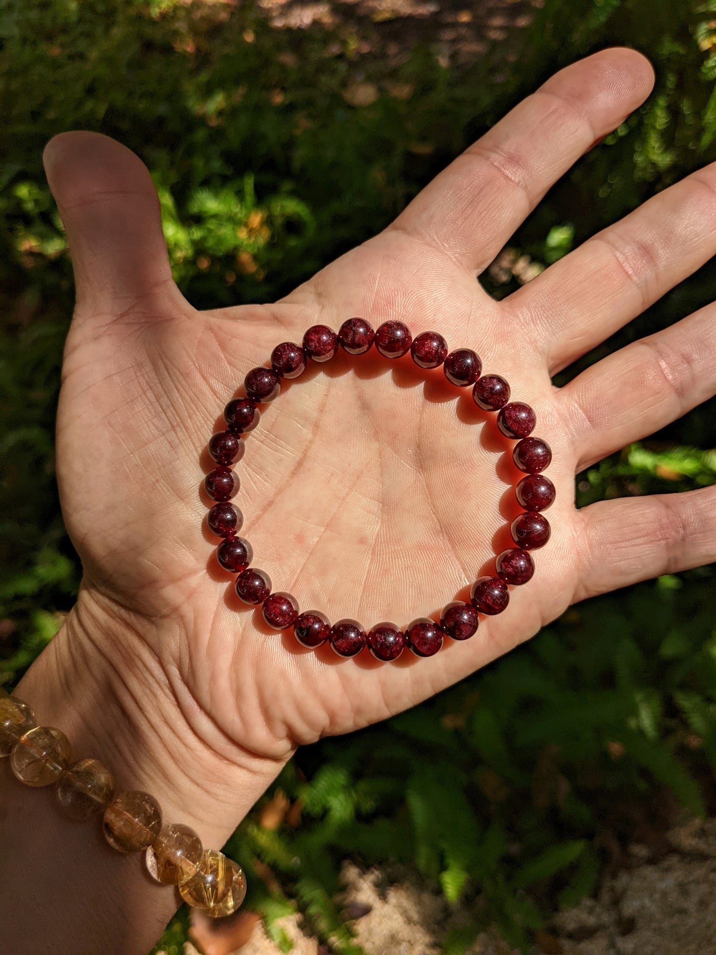 Age like Wine. | Garnet bead bracelet for Men 8mm Stretch