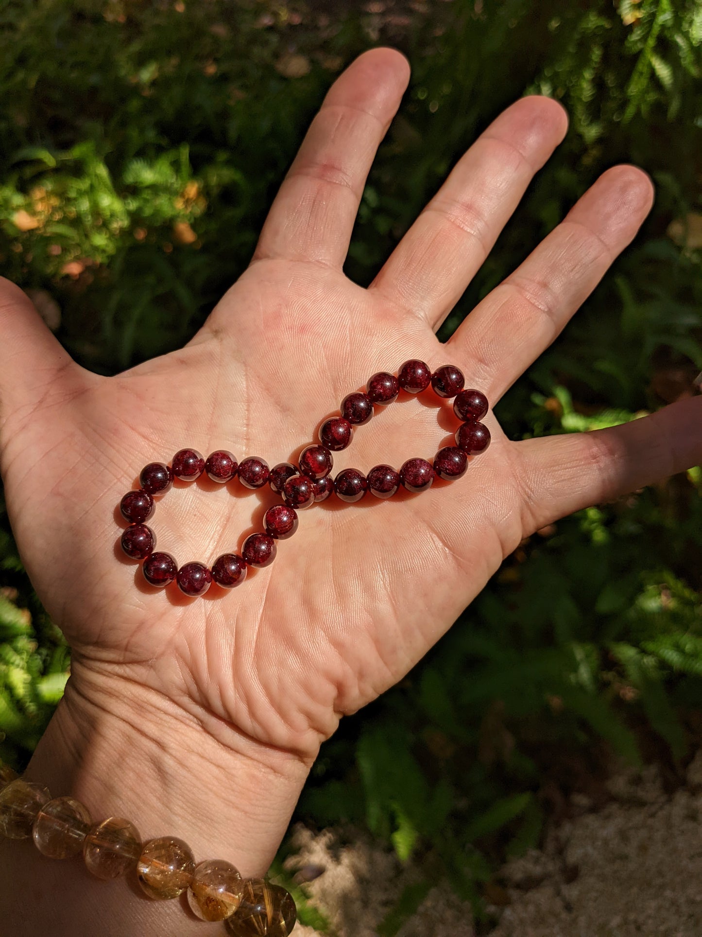 Age like Wine. | Garnet bead bracelet for Men 8mm Stretch