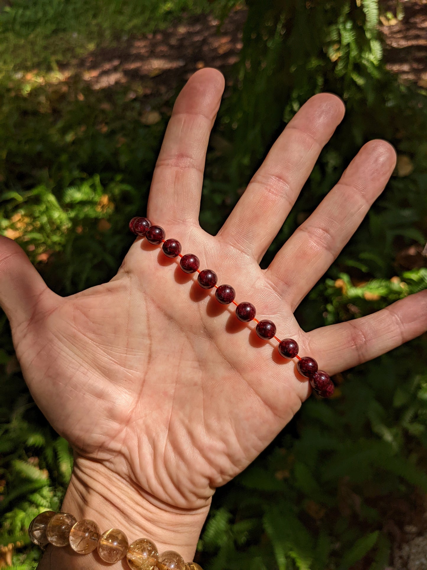 Age like Wine. | Garnet bead bracelet for Men 8mm Stretch