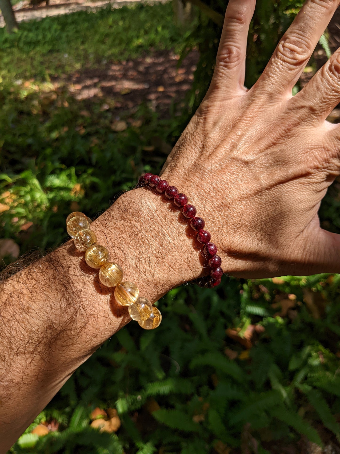 Age like Wine. | Garnet bead bracelet for Men 8mm Stretch