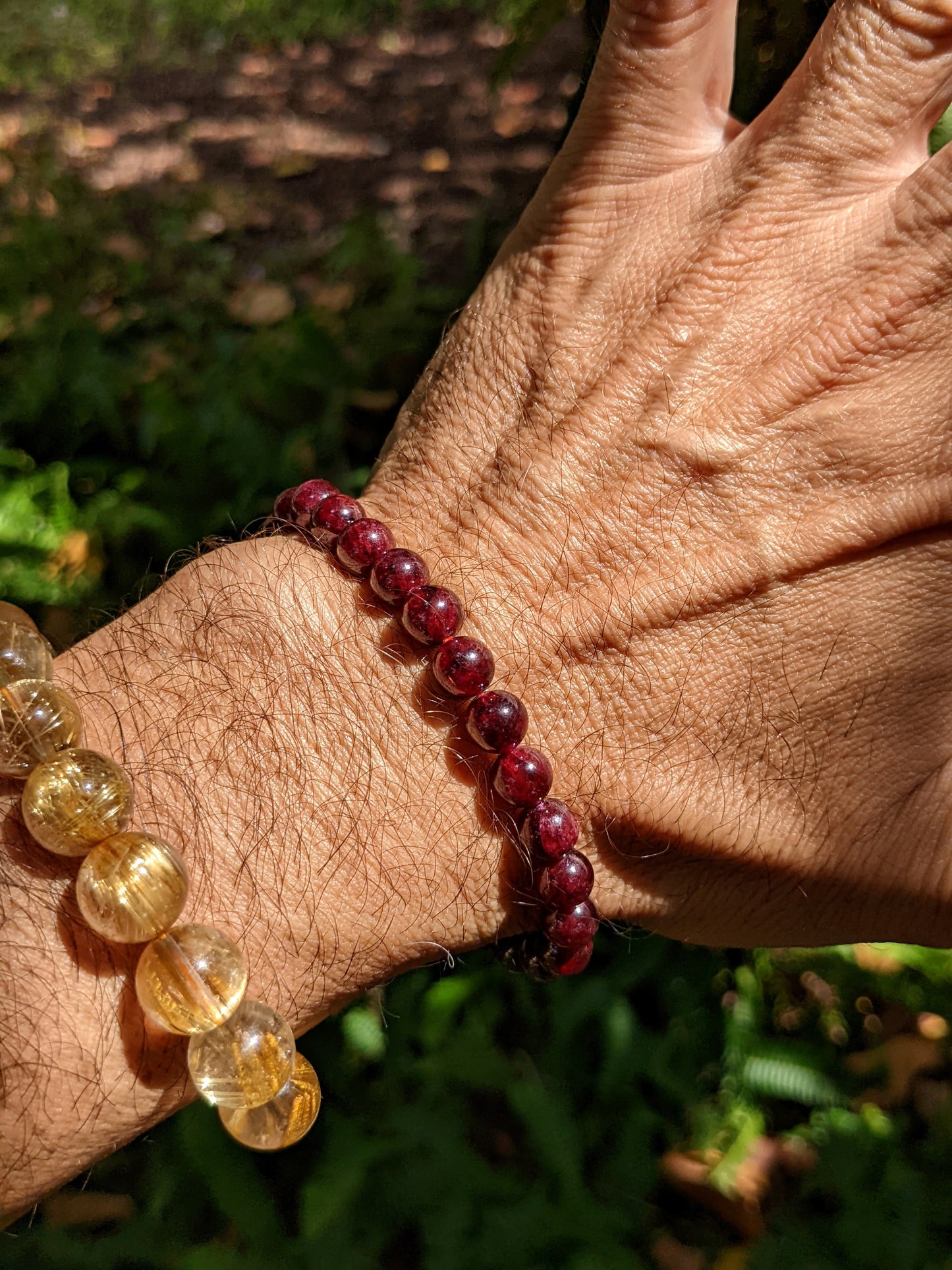 Age like Wine. | Garnet bead bracelet for Men 8mm Stretch