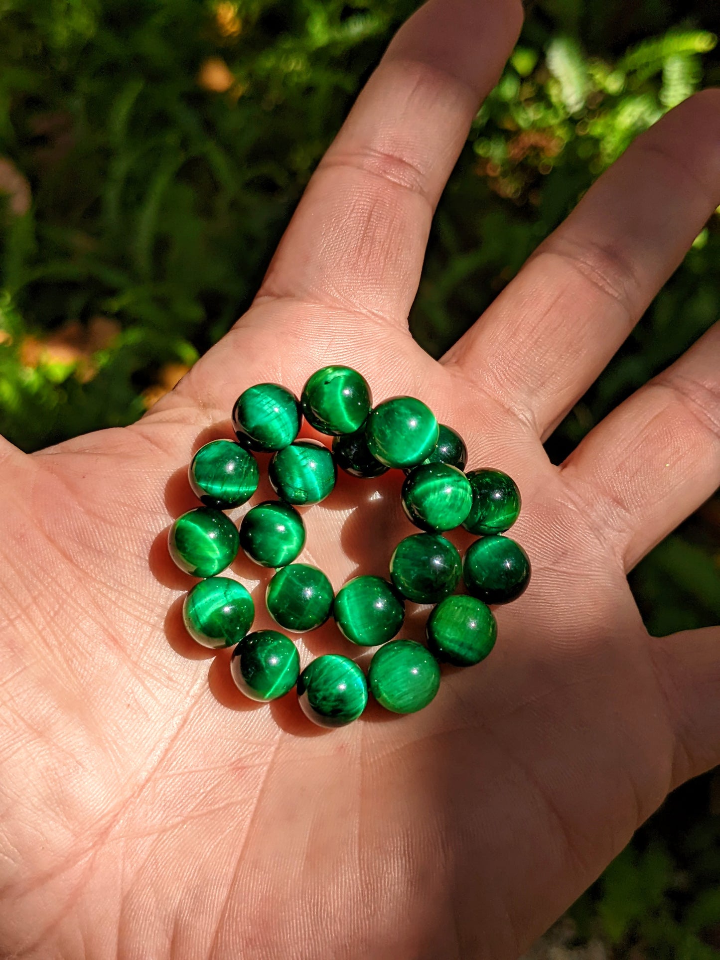 Provocative Green Eyes! | GREEN Tiger Eye bead bracelet MEN Stretch 10mm