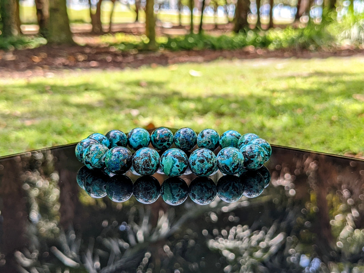 Best Chrysocolla! 3A Quality, 12mm bead bracelet for Men, Size: 7, 7.5, 8, or 8.5 inch