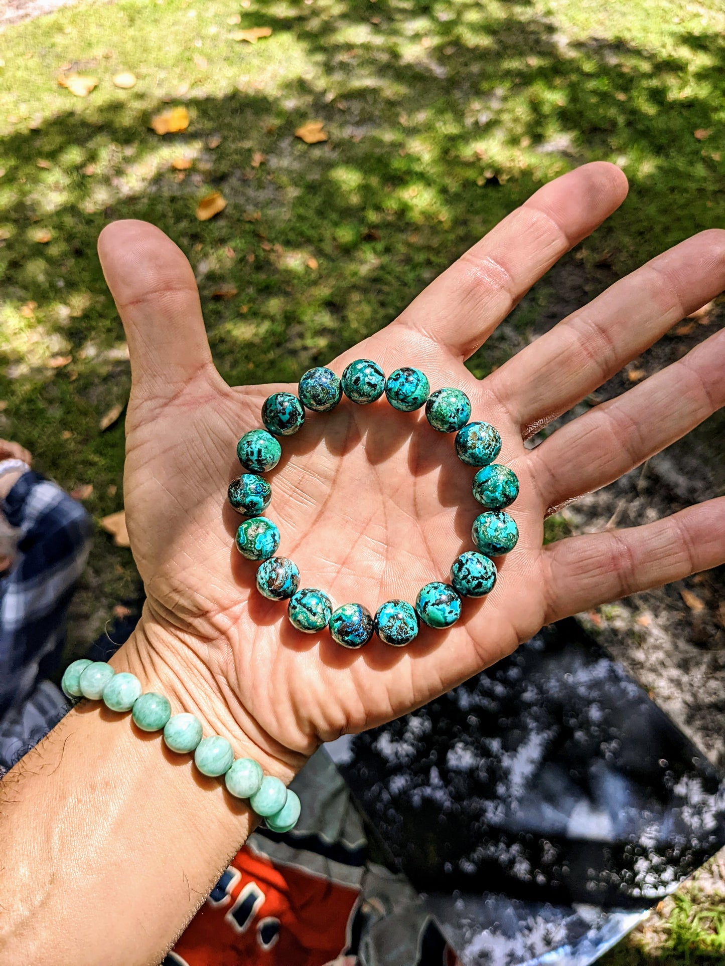 Best Chrysocolla! 3A Quality, 12mm bead bracelet for Men, Size: 7, 7.5, 8, or 8.5 inch