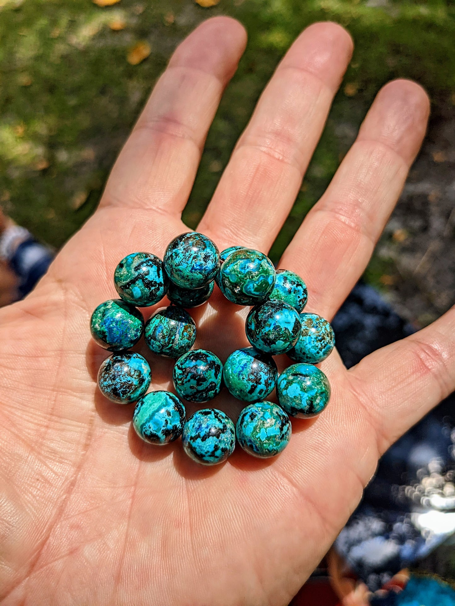Best Chrysocolla! 3A Quality, 12mm bead bracelet for Men, Size: 7, 7.5, 8, or 8.5 inch