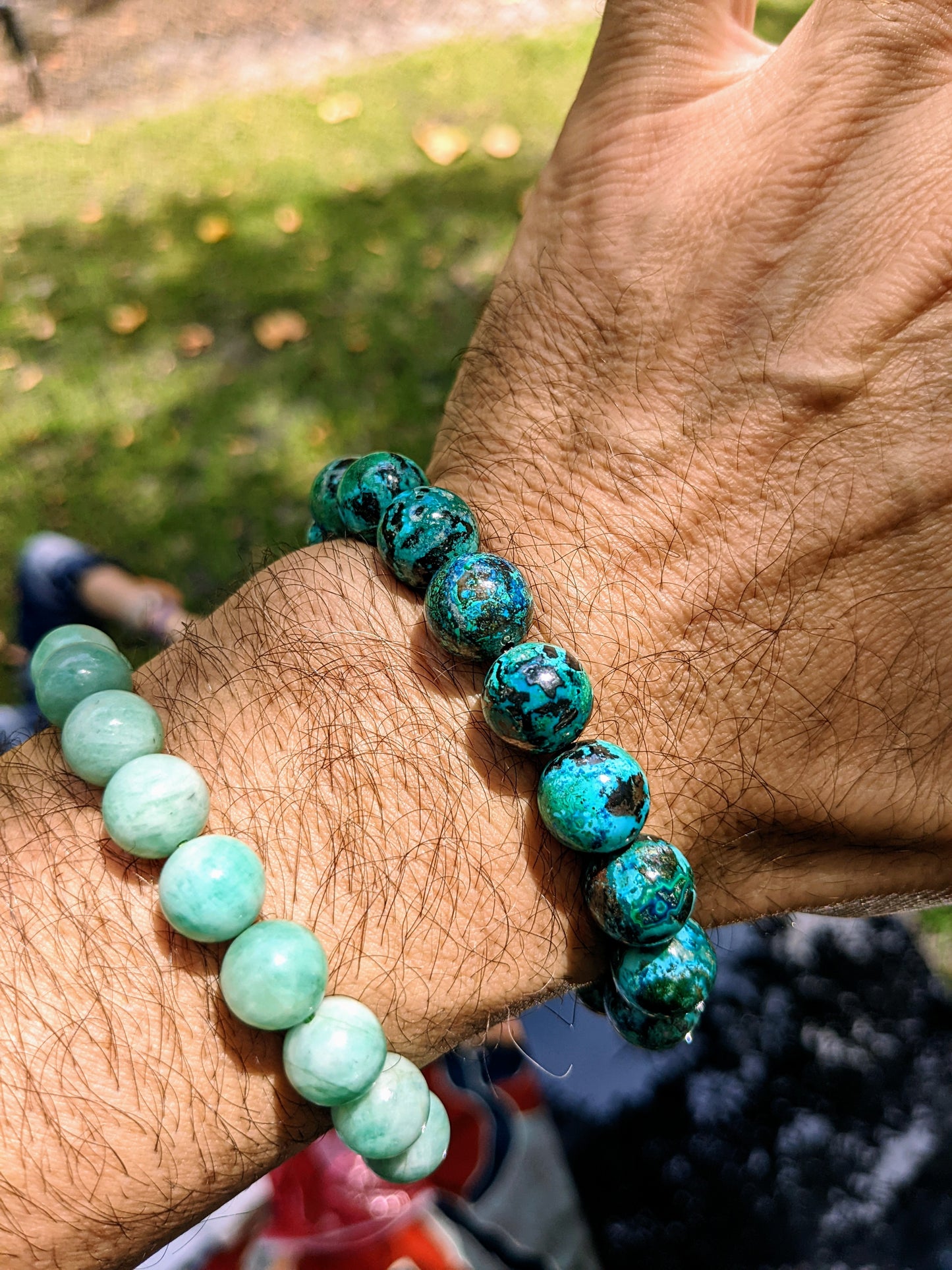 Best Chrysocolla! 3A Quality, 12mm bead bracelet for Men, Size: 7, 7.5, 8, or 8.5 inch