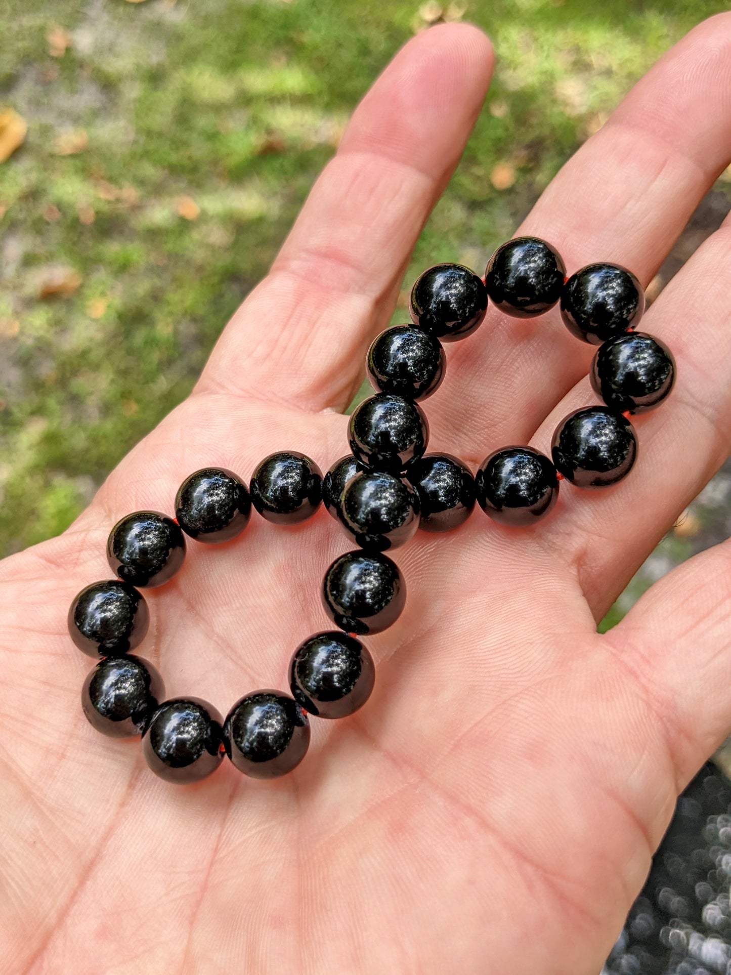 Maximum Protection! | Black Tourmaline Schrol bead bracelet MEN Stretch 10mm 2A+