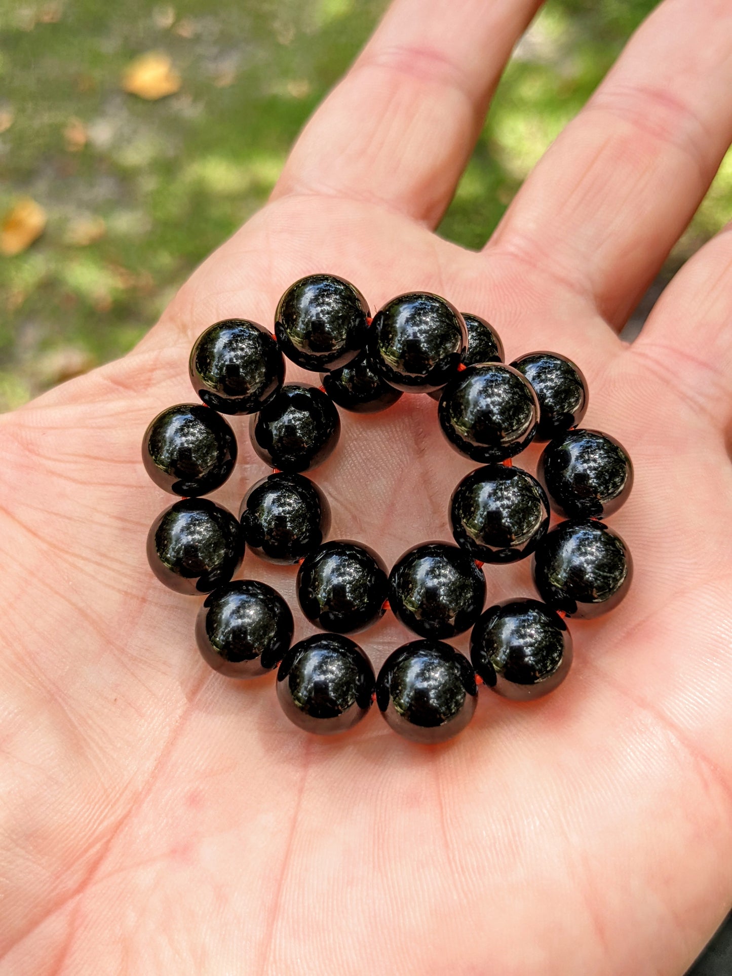 Maximum Protection! | Black Tourmaline Schrol bead bracelet MEN Stretch 10mm 2A+