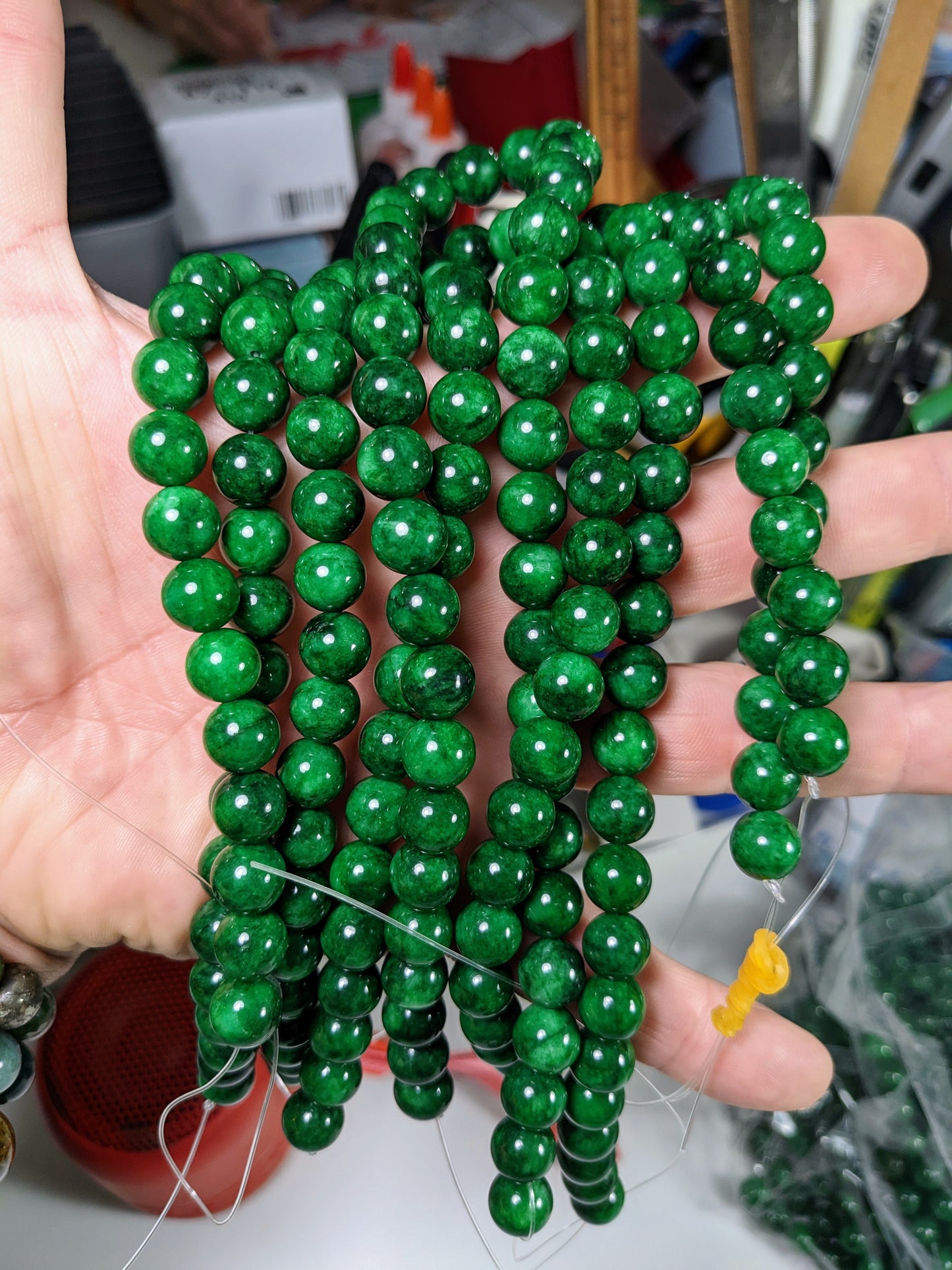 Give me Green! | Rich Green JADE Bead Bracelet Men Stretch 10mm