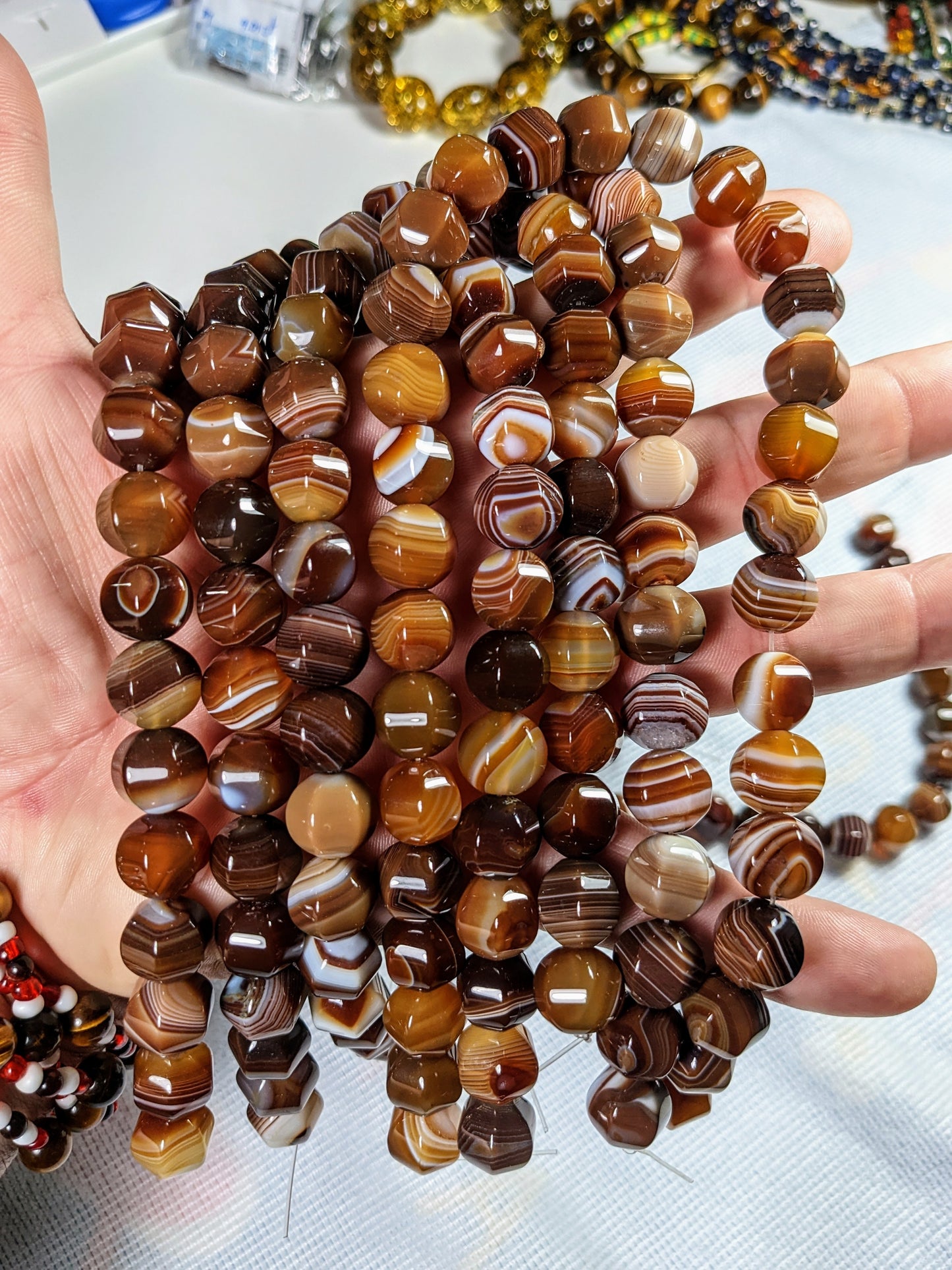 Top! Pumpkin shape Agate bead bracelet for men 12mm