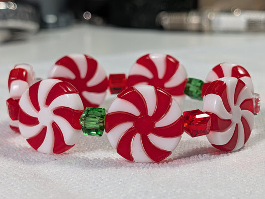 Best Christmas Ever! |  Mint Candies bead bracelet for Men on stretch, Comfy 8-inch size