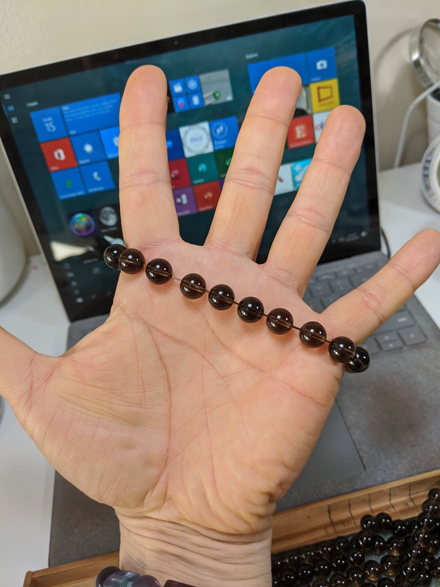 Classic Champagne Brown Smoky Quartz bead bracelet for Men 10mm